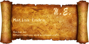 Matisa Endre névjegykártya